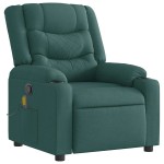 vidaXL Fotoliu de masaj rabatabil, verde închis, material textil vidaXL Fotoliu de masaj rabatabil, verde închis, material textil