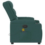 vidaXL Fotoliu de masaj rabatabil, verde închis, material textil vidaXL Fotoliu de masaj rabatabil, verde închis, material textil