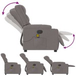 vidaXL Fotoliu de masaj rabatabil, gri taupe, material textil