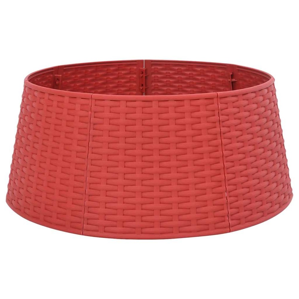 vidaXL Fustă brad de Crăciun, roșu, Ø56x23 cm, plastic
