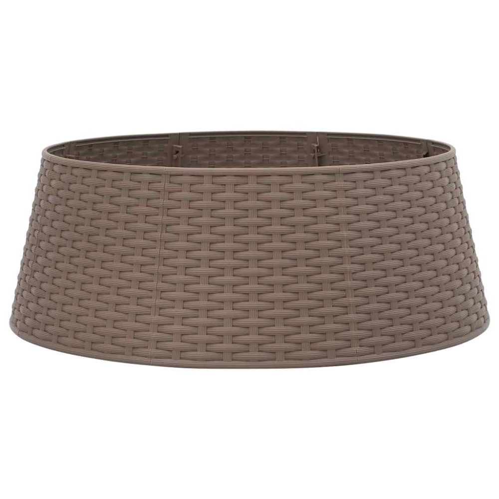 vidaXL Fustă brad de Crăciun, maro, Ø65x23 cm, plastic