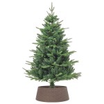vidaXL Fustă brad de Crăciun, maro, Ø65x23 cm, plastic vidaXL Fustă brad de Crăciun, maro, Ø65x23 cm, plastic