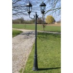 vidaXL Stâlp lampă grădină 2 brațe verde închis/negru 230 cm aluminiu vidaXL Stâlp lampă grădină 2 brațe verde închis/negru 230 cm aluminiu