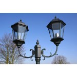 vidaXL Stâlp lampă grădină 2 brațe verde închis/negru 230 cm aluminiu vidaXL Stâlp lampă grădină 2 brațe verde închis/negru 230 cm aluminiu
