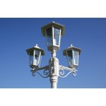 Felinar de grădină Kingston cu 3 brațe 215 cm Alb Felinar de grădină Kingston cu 3 brațe 215 cm Alb