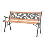 vidaXL Bancă de grădină, 122 cm, lemn