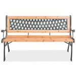 vidaXL Bancă de grădină, 122 cm, lemn