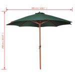 vidaXL Umbrelă de soare, verde, 258 cm vidaXL Umbrelă de soare, verde, 258 cm