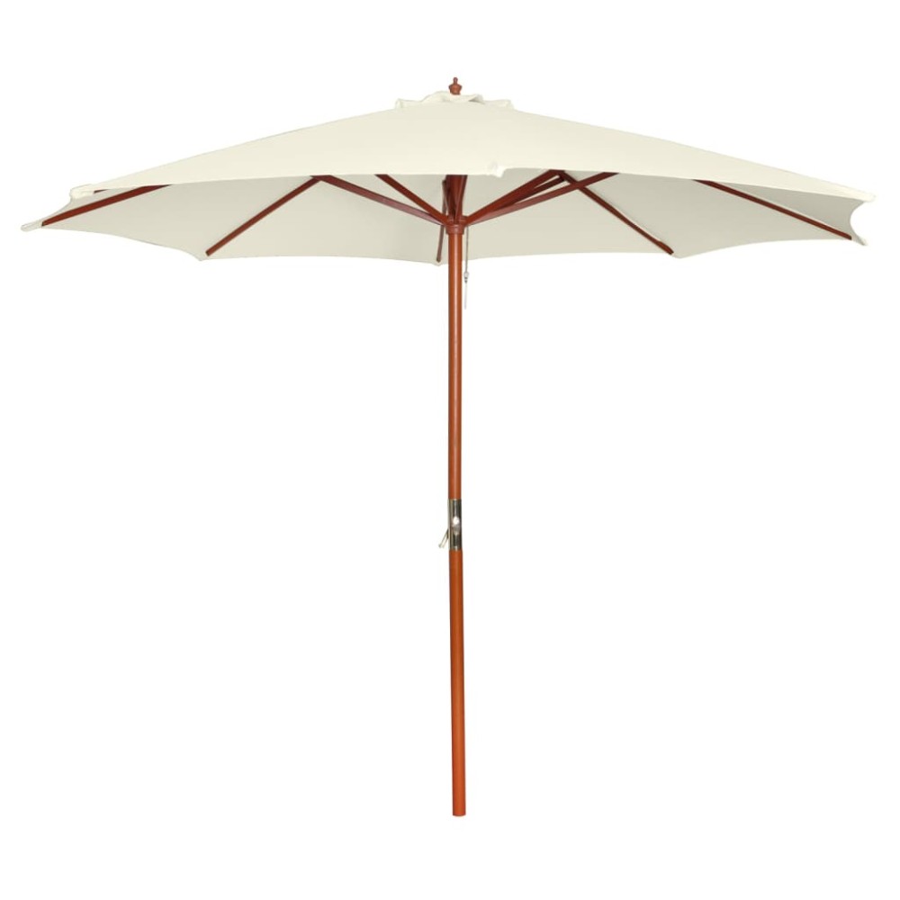 vidaXL Umbrelă de soare, 300 x 258 cm, alb nisipiu