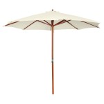 vidaXL Umbrelă de soare, 300 x 258 cm, alb nisipiu vidaXL Umbrelă de soare, 300 x 258 cm, alb nisipiu