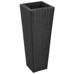 vidaXL Straturi înălțate de grădină, 3 buc., negru, poliratan