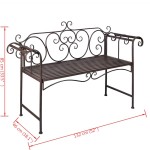 vidaXL Bancă de grădină, maro învechit, 132 cm, oțel