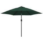 Umbrelă de soare cu stâlp din oțel 3 m, Verde Umbrelă de soare cu stâlp din oțel 3 m, Verde