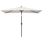 vidaXL Umbrelă de soare dreptunghiulară 200 x 300, Alb nisip
