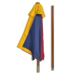 vidaXL Masă de picnic pentru copii cu bănci și umbrelă, lemn multicolor