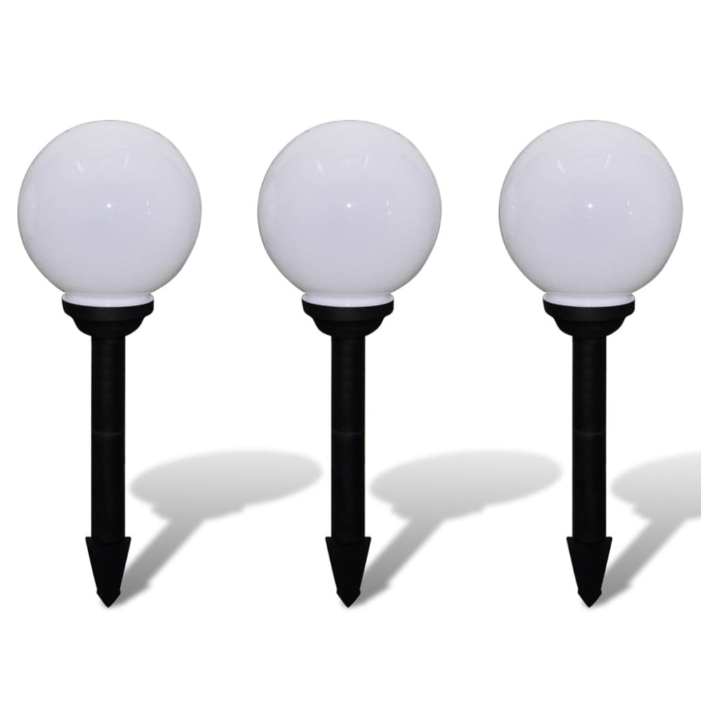 vidaXL Lămpi de exterior pentru alei LED 3 buc. 20 cm, cu țăruș de sol