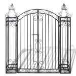 vidaXL Poartă de grădină ornamentală, fier forjat, 122 x 20,5 x 134 cm vidaXL Poartă de grădină ornamentală, fier forjat, 122 x 20,5 x 134 cm