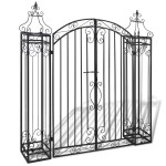 vidaXL Poartă de grădină ornamentală, fier forjat, 122 x 20,5 x 134 cm vidaXL Poartă de grădină ornamentală, fier forjat, 122 x 20,5 x 134 cm