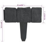vidaXL Gard de grădină / gazon aspect piatră, 41 buc., 10 m, plastic