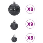 vidaXL Baldouri de Crăciun 100 buc Negru Ø3/4/6 cm vidaXL Baldouri de Crăciun 100 buc Negru Ø3/4/6 cm