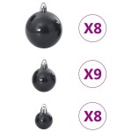 vidaXL Baldouri de Crăciun 100 buc Negru Ø3/4/6 cm vidaXL Baldouri de Crăciun 100 buc Negru Ø3/4/6 cm
