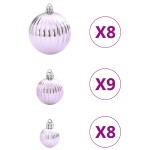 vidaXL Baldouri de Crăciun 100 buc Roz Ø3/4/6 cm vidaXL Baldouri de Crăciun 100 buc Roz Ø3/4/6 cm