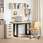 vidaXL Birou NOAIN Picioare în formă U 120x50x75 cm lemn masiv de pin