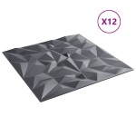 vidaXL Panouri de perete 12 buc. gri 50x50 cm XPS 3 m² ametist