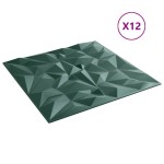 vidaXL Panouri de perete 12 buc. verde 50x50 cm XPS 3 m² ametist