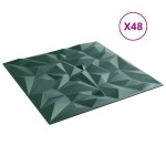 vidaXL Panouri de perete 48 buc. verde 50x50 cm XPS 12 m² ametist