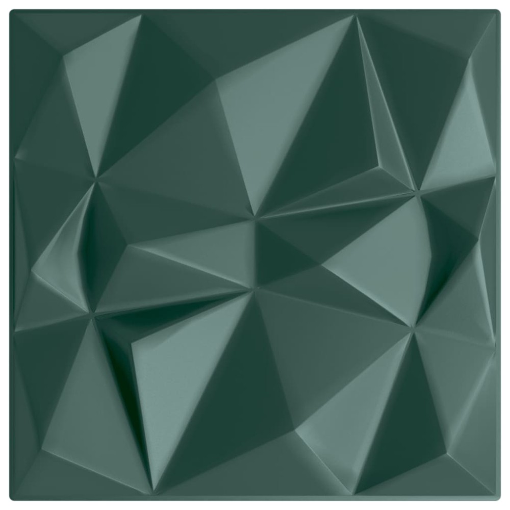 vidaXL Panouri de perete 12 buc. verde 50x50 cm XPS 3 m² diamant