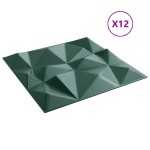 vidaXL Panouri de perete 12 buc. verde 50x50 cm XPS 3 m² diamant