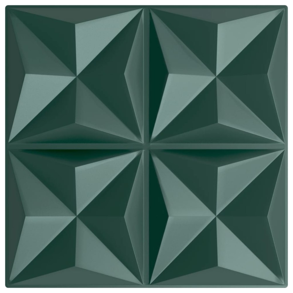 vidaXL Panouri de perete 24 buc. verde 50x50 cm XPS 6 m² origami