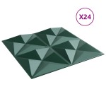 vidaXL Panouri de perete 24 buc. verde 50x50 cm XPS 6 m² origami vidaXL Panouri de perete 24 buc. verde 50x50 cm XPS 6 m² origami