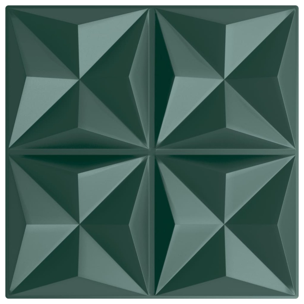 vidaXL Panouri de perete 48 buc. verde 50x50 cm XPS 12 m² origami