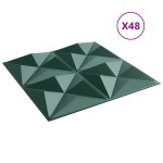 vidaXL Panouri de perete 48 buc. verde 50x50 cm XPS 12 m² origami vidaXL Panouri de perete 48 buc. verde 50x50 cm XPS 12 m² origami