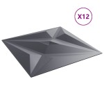 vidaXL Panouri de perete 12 buc. gri 50x50 cm XPS 3 m² stea vidaXL Panouri de perete 12 buc. gri 50x50 cm XPS 3 m² stea