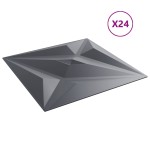 vidaXL Panouri de perete 24 buc. gri 50x50 cm XPS 6 m² stea vidaXL Panouri de perete 24 buc. gri 50x50 cm XPS 6 m² stea