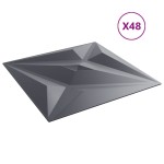 vidaXL Panouri de perete 48 buc. gri 50x50 cm XPS 12 m² stea