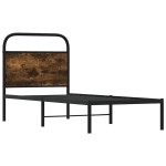 vidaXL Cadru de pat fără saltea 75x190cm stejar afumat lemn prelucrat