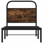 vidaXL Cadru de pat fără saltea 75x190cm stejar afumat lemn prelucrat