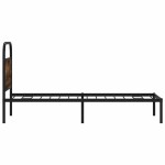 vidaXL Cadru de pat fără saltea 75x190cm stejar afumat lemn prelucrat