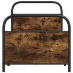 vidaXL Cadru de pat fără saltea 75x190cm stejar afumat lemn prelucrat