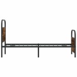 vidaXL Cadru de pat fără saltea 75x190cm stejar afumat lemn prelucrat