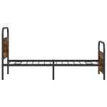 vidaXL Cadru de pat fără saltea 100x190 cm Stejar fumuriu