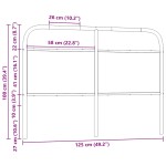 vidaXL Tăblie stejar afumat 120 cm oțel și lemn prelucrat vidaXL Tăblie stejar afumat 120 cm oțel și lemn prelucrat