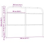 vidaXL Tăblie stejar afumat 140 cm oțel și lemn prelucrat vidaXL Tăblie stejar afumat 140 cm oțel și lemn prelucrat