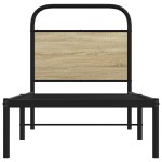 vidaXL Cadru de pat fără saltea 75x190 cm Lemn derivat stejar Sonoma