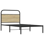 vidaXL Cadru de pat fără saltea 107x203 cm Lemn derivat stejar Sonoma vidaXL Cadru de pat fără saltea 107x203 cm Lemn derivat stejar Sonoma