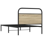 vidaXL Cadru de pat fără saltea 107x203 cm Lemn derivat stejar Sonoma vidaXL Cadru de pat fără saltea 107x203 cm Lemn derivat stejar Sonoma